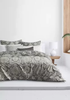 6ix Tailors Fine Linens Osha Mocha/Charcoal Full/Double Duvet Cover & 2 Shams Set