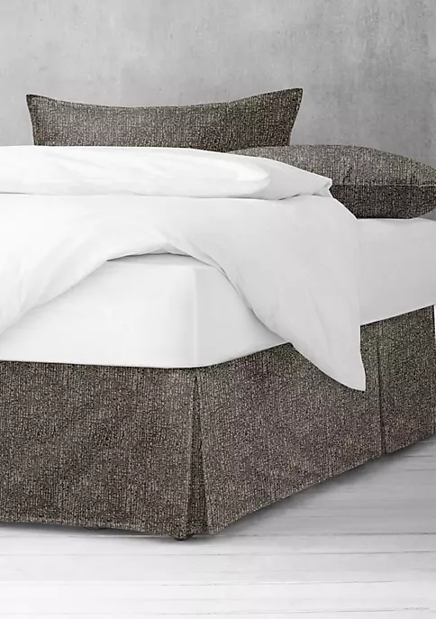 6ix Tailors Fine Linens Thayer Umber Twin Bed Skirt 15" drop 4 6ix Tailors Fine Linens Thayer Umber Twin Bed Skirt 15" drop - Image 2