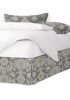 6ix Tailors Fine Linens Osha Mocha/Charcoal Twin Bed Skirt 18" drop