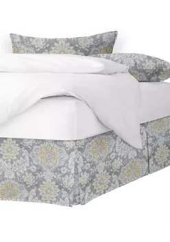 6ix Tailors Fine Linens Osha Barley/Gray Queen Bed Skirt 18" drop