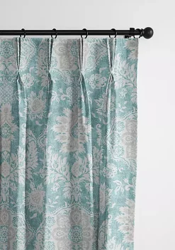 6ix Tailors Fine Linens Osha Aqua/Teal Pinch Pleat Drapery Panel Pair (40" W x 144" L)