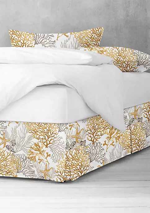 6ix Tailors Fine Linens Reef Gold Queen Bed Skirt 15" drop 4 6ix Tailors Fine Linens Reef Gold Queen Bed Skirt 15" drop - Image 2