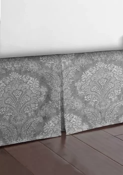 6ix Tailors Fine Linens Ophelia Gray Twin Bed Skirt 15" drop -Linens Shop Belk 2040