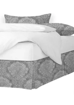 6ix Tailors Fine Linens Ophelia Gray Twin Bed Skirt 15" drop -Linens Shop Belk 2041