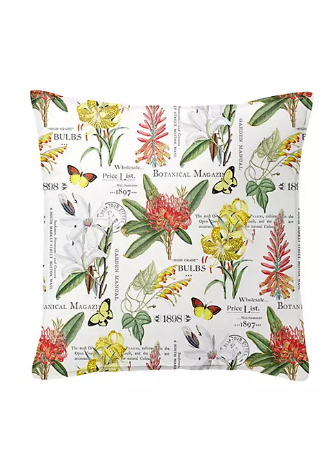 6ix Tailors Fine Linens Vintage Botanicals White 20" SQ Decor Pillow (Feather Insert) 5 6ix Tailors Fine Linens Vintage Botanicals White 20" SQ Decor Pillow (Feather Insert) - Image 3