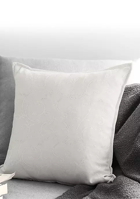 6ix Tailors Fine Linens Marlene Alabaster 20" SQ Decor Pillow (Feather Insert) 4 6ix Tailors Fine Linens Marlene Alabaster 20" SQ Decor Pillow (Feather Insert) - Image 2