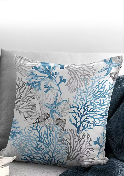 6ix Tailors Fine Linens Reef Blue 20" SQ Decor Pillow (Feather Insert) 4 6ix Tailors Fine Linens Reef Blue 20" SQ Decor Pillow (Feather Insert) - Image 2