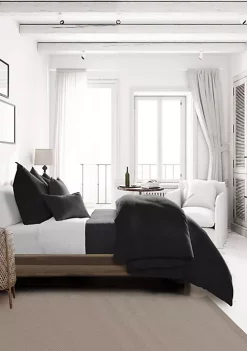 6ix Tailors Fine Linens Rocha Ebony Queen Duvet Cover & 2 Shams Set -Linens Shop Belk 2106