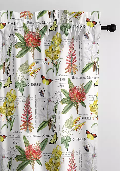 6ix Tailors Fine Linens Vintage Botanicals White Pole Top Drapery Panel Pair (50" W x 144" L) 3 6ix Tailors Fine Linens Vintage Botanicals White Pole Top Drapery Panel Pair (50" W x 144" L)