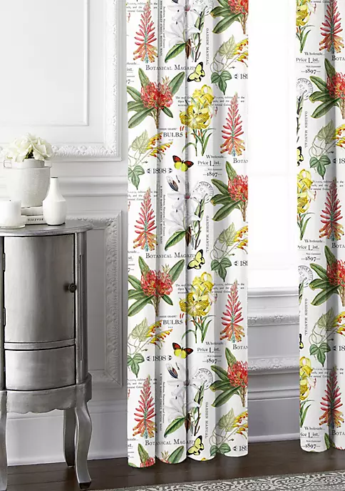 6ix Tailors Fine Linens Vintage Botanicals White Pole Top Drapery Panel Pair (50" W x 144" L) 5 6ix Tailors Fine Linens Vintage Botanicals White Pole Top Drapery Panel Pair (50" W x 144" L) - Image 3