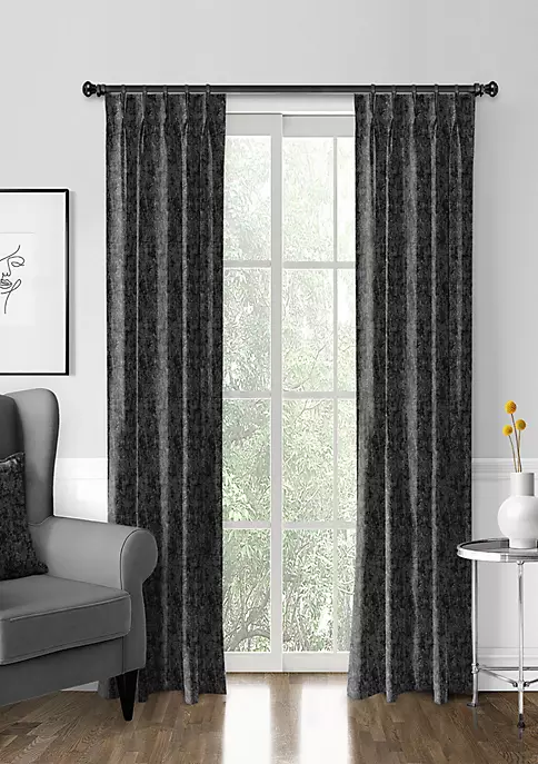 6ix Tailors Fine Linens Langston Onyx Pinch Pleat Drapery Panel Pair (20" W x 108" L) 4 6ix Tailors Fine Linens Langston Onyx Pinch Pleat Drapery Panel Pair (20" W x 108" L) - Image 2