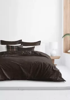 6ix Tailors Fine Linens Shelton Chocolate Twin Duvet Cover & 1 Sham Set