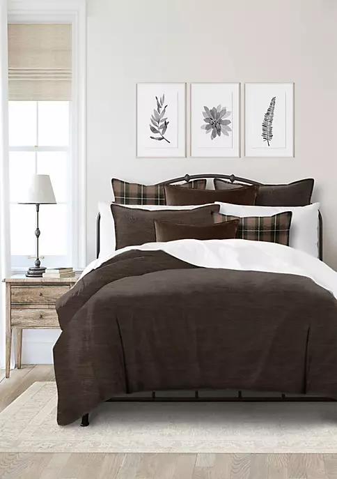 6ix Tailors Fine Linens Shelton Chocolate Twin Duvet Cover & 1 Sham Set 4 6ix Tailors Fine Linens Shelton Chocolate Twin Duvet Cover & 1 Sham Set - Image 2