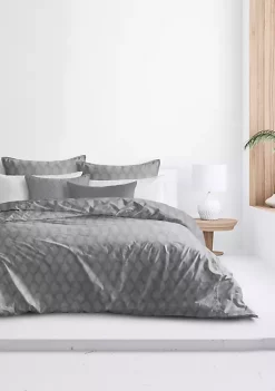 6ix Tailors Fine Linens Desdemona Platinum King Duvet Cover & 2 Shams Set