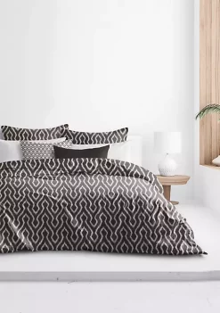 6ix Tailors Fine Linens Dalton Chocolate Queen Duvet Cover & 2 Shams Set -Linens Shop Belk 2153