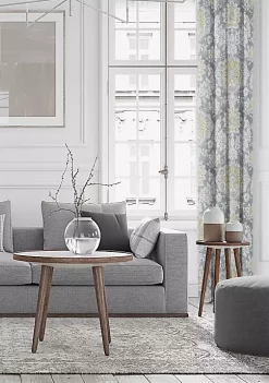 6ix Tailors Fine Linens Osha Barley/Gray Pole Top Drapery Panel Pair (50" W x 84" L) -Linens Shop Belk 2162