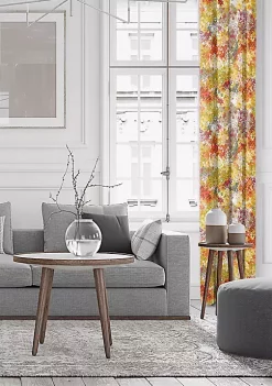 6ix Tailors Fine Linens Lantana Orange Pole Top Drapery Panel Pair (50" W x 120" L) -Linens Shop Belk 2172