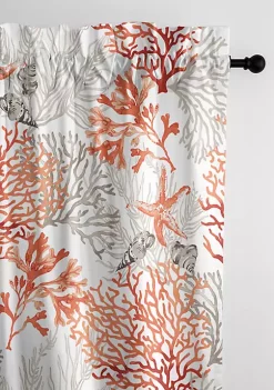 6ix Tailors Fine Linens Reef Coral Pole Top Drapery Panel Pair (50" W x 144" L)