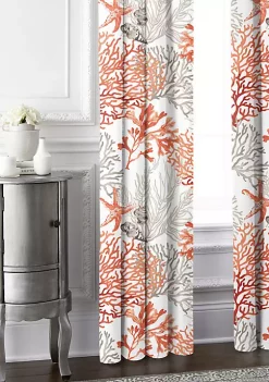 6ix Tailors Fine Linens Reef Coral Pole Top Drapery Panel Pair (50" W x 144" L) -Linens Shop Belk 2179