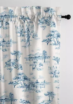 6ix Tailors Fine Linens Auclair Blue Pole Top Drapery Panel Pair (50" W x 108" L)