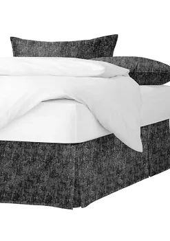 6ix Tailors Fine Linens Langston Onyx King Bed Skirt 18" drop
