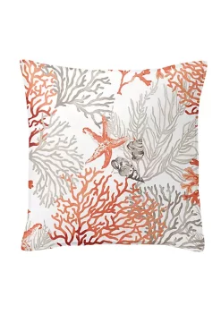 6ix Tailors Fine Linens Reef Coral 20" SQ Decor Pillow (Feather Insert) 7 6ix Tailors Fine Linens Reef Coral 20" SQ Decor Pillow (Feather Insert) -Linens Shop Belk 2268