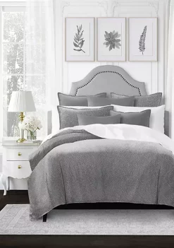 6ix Tailors Fine Linens Eva Gray California King Comforter & 2 Shams Set -Linens Shop Belk 284