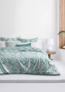 6ix Tailors Fine Linens Osha Aqua/Teal Full/Double Duvet Cover & 2 Shams Set -Linens Shop Belk 318