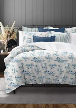 6ix Tailors Fine Linens Auclair Blue California King Coverlet & 2 Shams Set -Linens Shop Belk 32