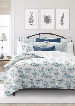 6ix Tailors Fine Linens Auclair Blue California King Coverlet & 2 Shams Set -Linens Shop Belk 33