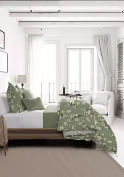 6ix Tailors Fine Linens Sakura Green Full/Double Duvet Cover & 2 Shams Set -Linens Shop Belk 337
