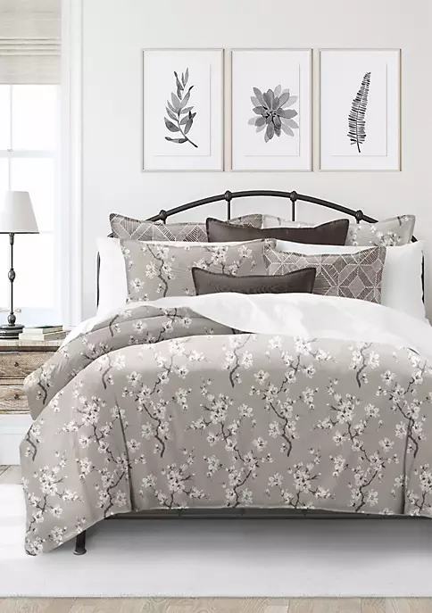 6ix Tailors Fine Linens Sakura Taupe California King Coverlet & 2 Shams Set 3 6ix Tailors Fine Linens Sakura Taupe California King Coverlet & 2 Shams Set