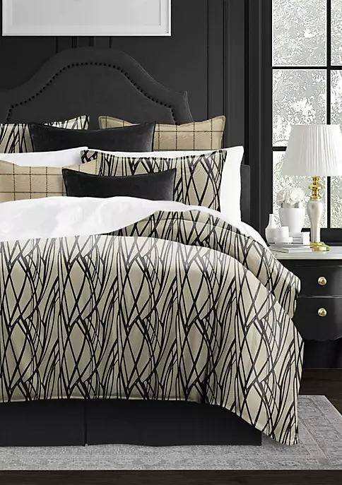 6ix Tailors Fine Linens Demetre Coal California King Duvet Cover & 2 Shams Set 6 6ix Tailors Fine Linens Demetre Coal California King Duvet Cover & 2 Shams Set - Image 4