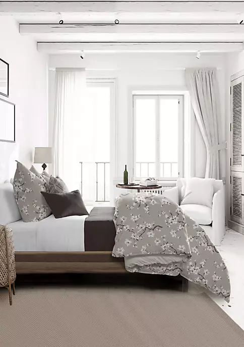 6ix Tailors Fine Linens Sakura Taupe California King Coverlet & 2 Shams Set 5 6ix Tailors Fine Linens Sakura Taupe California King Coverlet & 2 Shams Set - Image 3