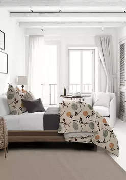 6ix Tailors Fine Linens Grace Beige King Duvet Cover & 2 Shams Set -Linens Shop Belk 384