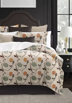 6ix Tailors Fine Linens Grace Beige King Duvet Cover & 2 Shams Set -Linens Shop Belk 385