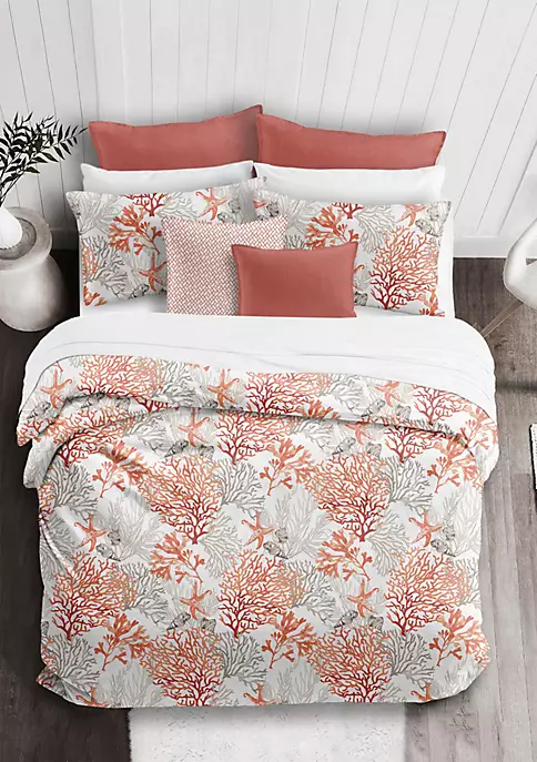 6ix Tailors Fine Linens Reef Coral Queen Comforter & 2 Shams Set 4 6ix Tailors Fine Linens Reef Coral Queen Comforter & 2 Shams Set - Image 2