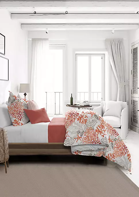 6ix Tailors Fine Linens Reef Coral Queen Comforter & 2 Shams Set 5 6ix Tailors Fine Linens Reef Coral Queen Comforter & 2 Shams Set - Image 3