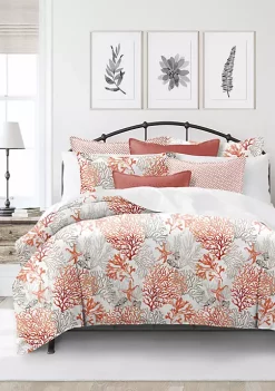 6ix Tailors Fine Linens Reef Coral Queen Comforter & 2 Shams Set 13 6ix Tailors Fine Linens Reef Coral Queen Comforter & 2 Shams Set -Linens Shop Belk 395