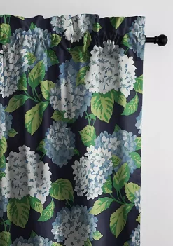 6ix Tailors Fine Linens Midnight Garden Navy Pole Top Drapery Panel Pair (50" W x 96" L) -Linens Shop Belk 419