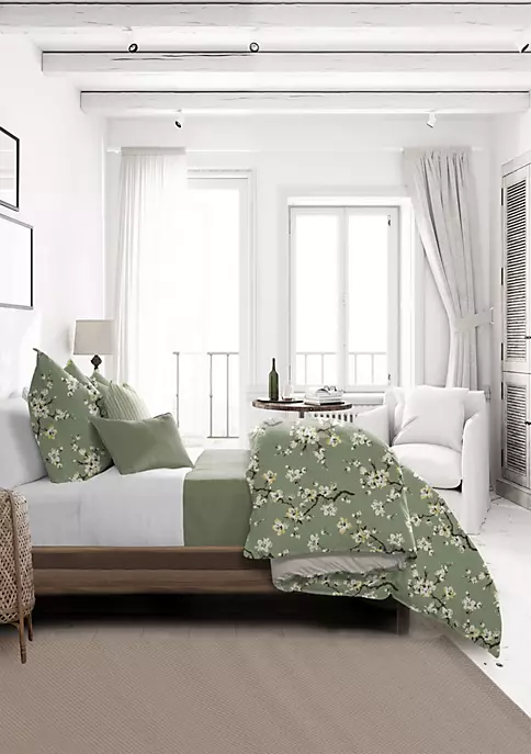 6ix Tailors Fine Linens Sakura Green King Comforter & 2 Shams Set 5 6ix Tailors Fine Linens Sakura Green King Comforter & 2 Shams Set - Image 3