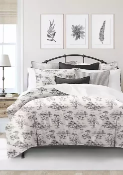 6ix Tailors Fine Linens Auclair Gray California King Comforter & 2 Shams Set -Linens Shop Belk 437