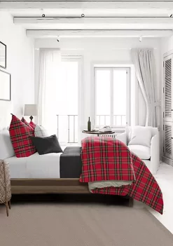 6ix Tailors Fine Linens Royal Plaid Red California King Comforter & 2 Shams Set -Linens Shop Belk 441