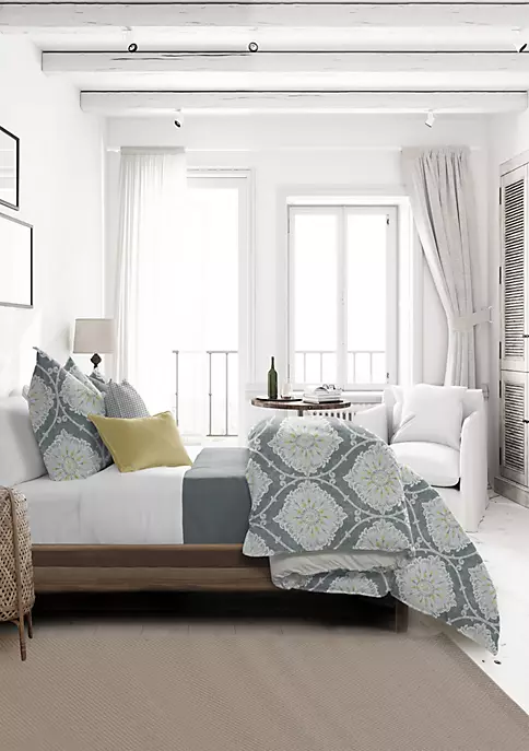 6ix Tailors Fine Linens Bellamy Gray Twin Comforter & 1 Sham Set 4 6ix Tailors Fine Linens Bellamy Gray Twin Comforter & 1 Sham Set - Image 2