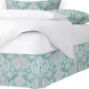 6ix Tailors Fine Linens Osha Aqua/Teal Full/Double Bed Skirt 18" drop