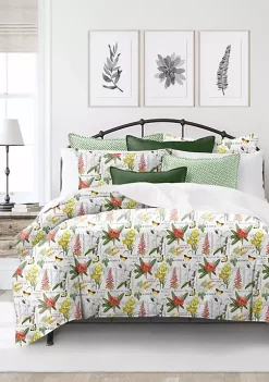 6ix Tailors Fine Linens Vintage Botanicals White California King Comforter & 2 Shams Set -Linens Shop Belk 564