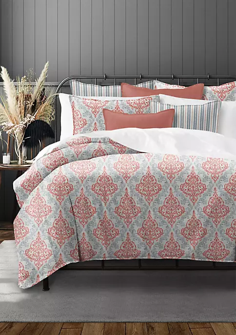 6ix Tailors Fine Linens Adira Coral King Coverlet & 2 Shams Set 6 6ix Tailors Fine Linens Adira Coral King Coverlet & 2 Shams Set - Image 4