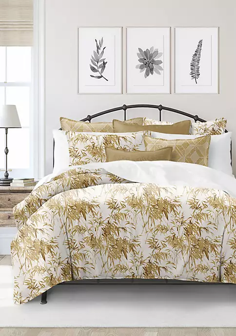 6ix Tailors Fine Linens Bamboo Harvest Gold Queen Coverlet & 2 Shams Set 8 6ix Tailors Fine Linens Bamboo Harvest Gold Queen Coverlet & 2 Shams Set - Image 6