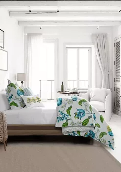 6ix Tailors Fine Linens Cottage Lane Azure Full/Double Comforter & 2 Shams Set -Linens Shop Belk 630