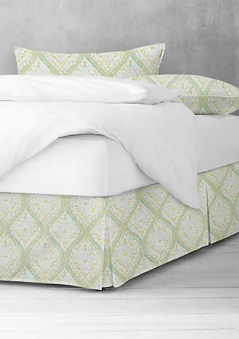 6ix Tailors Fine Linens Cressida Green Tea Full/Double Bed Skirt 18" drop 4 6ix Tailors Fine Linens Cressida Green Tea Full/Double Bed Skirt 18" drop - Image 2